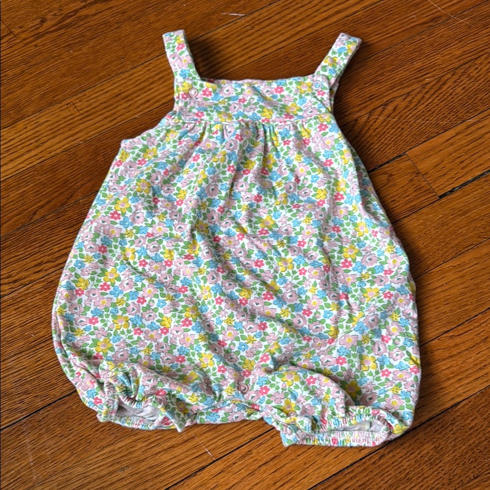 Baby Boden Pink and Yellow Bodysuit Floral One Piece